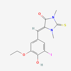 5-(3-ethoxy-4-hydroxy-5-iodobenzylidene)-1,3-dimethyl-2-thioxo-4-imidazolidinone