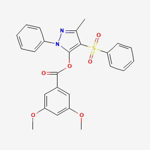 [4-(benzenesulfonyl)-5-methyl-2-phenylpyrazol-3-yl] 3,5-dimethoxybenzoate