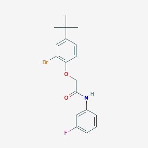 molecular formula C18H19BrFNO2 B3620424 2-(2-bromo-4-tert-butylphenoxy)-N-(3-fluorophenyl)acetamide 