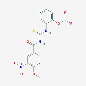 molecular formula C16H13F2N3O5S B3620431 N-({[2-(difluoromethoxy)phenyl]amino}carbonothioyl)-4-methoxy-3-nitrobenzamide 