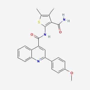 N-(3-carbamoyl-4,5-dimethylthiophen-2-yl)-2-(4-methoxyphenyl)quinoline-4-carboxamide