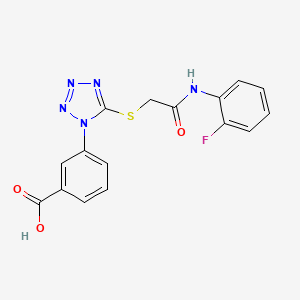 molecular formula C16H12FN5O3S B3620464 3-[5-({[(2-FLUOROPHENYL)CARBAMOYL]METHYL}SULFANYL)-1H-1,2,3,4-TETRAZOL-1-YL]BENZOIC ACID 