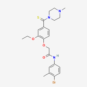 molecular formula C23H28BrN3O3S B3620481 N-(4-bromo-3-methylphenyl)-2-[2-ethoxy-4-(4-methylpiperazine-1-carbothioyl)phenoxy]acetamide 