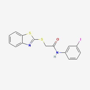 molecular formula C15H11IN2OS2 B3620489 2-(1,3-benzothiazol-2-ylsulfanyl)-N-(3-iodophenyl)acetamide 