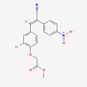 molecular formula C18H13BrN2O5 B3620518 methyl 2-[2-bromo-4-[(E)-2-cyano-2-(4-nitrophenyl)ethenyl]phenoxy]acetate 