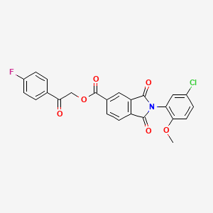 molecular formula C24H15ClFNO6 B3620524 2-(4-fluorophenyl)-2-oxoethyl 2-(5-chloro-2-methoxyphenyl)-1,3-dioxo-5-isoindolinecarboxylate 