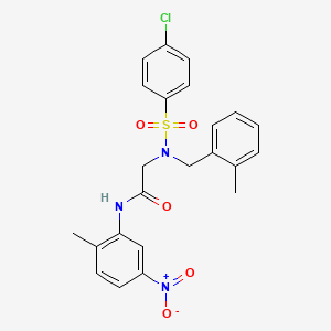 molecular formula C23H22ClN3O5S B3620545 N~2~-[(4-chlorophenyl)sulfonyl]-N~2~-(2-methylbenzyl)-N~1~-(2-methyl-5-nitrophenyl)glycinamide 