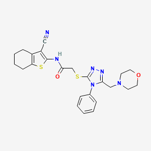 molecular formula C24H26N6O2S2 B3620581 N-(3-cyano-4,5,6,7-tetrahydro-1-benzothien-2-yl)-2-{[5-(4-morpholinylmethyl)-4-phenyl-4H-1,2,4-triazol-3-yl]thio}acetamide 