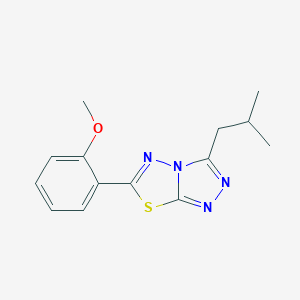 molecular formula C14H16N4OS B362060 2-(3-Isobutyl[1,2,4]triazolo[3,4-b][1,3,4]thiadiazol-6-yl)phenyl methyl ether CAS No. 947832-49-7
