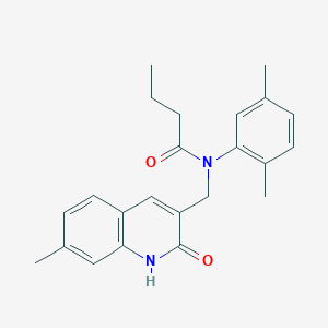 molecular formula C23H26N2O2 B3620619 N-(2,5-dimethylphenyl)-N-[(2-hydroxy-7-methyl-3-quinolinyl)methyl]butanamide 