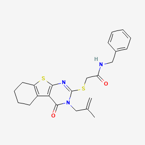 N-benzyl-2-{[3-(2-methyl-2-propen-1-yl)-4-oxo-3,4,5,6,7,8-hexahydro[1]benzothieno[2,3-d]pyrimidin-2-yl]thio}acetamide