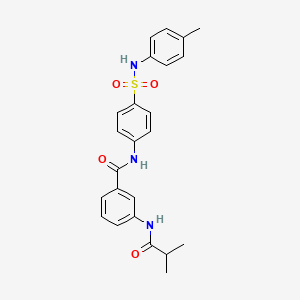 N-{4-[(4-METHYLPHENYL)SULFAMOYL]PHENYL}-3-(2-METHYLPROPANAMIDO)BENZAMIDE