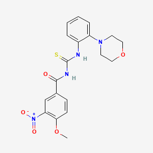 molecular formula C19H20N4O5S B3620709 4-methoxy-N-({[2-(4-morpholinyl)phenyl]amino}carbonothioyl)-3-nitrobenzamide 