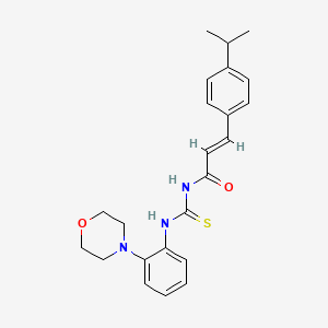 molecular formula C23H27N3O2S B3620713 3-(4-isopropylphenyl)-N-({[2-(4-morpholinyl)phenyl]amino}carbonothioyl)acrylamide 