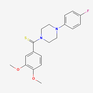 molecular formula C19H21FN2O2S B3620717 1-[(3,4-dimethoxyphenyl)carbonothioyl]-4-(4-fluorophenyl)piperazine 