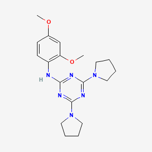 N-(2,4-dimethoxyphenyl)-4,6-di-1-pyrrolidinyl-1,3,5-triazin-2-amine