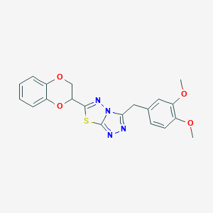 molecular formula C20H18N4O4S B362073 6-(2,3-Dihydro-1,4-benzodioxin-2-yl)-3-(3,4-dimethoxybenzyl)[1,2,4]triazolo[3,4-b][1,3,4]thiadiazole CAS No. 929840-66-4