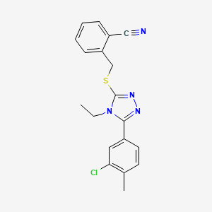 molecular formula C19H17ClN4S B3620732 2-({[5-(3-chloro-4-methylphenyl)-4-ethyl-4H-1,2,4-triazol-3-yl]thio}methyl)benzonitrile 