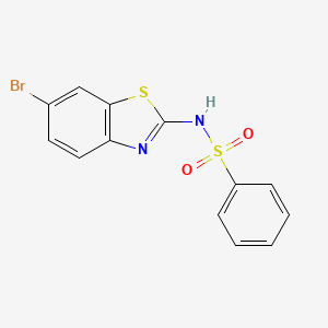 molecular formula C13H9BrN2O2S2 B3620738 N-(6-bromo-1,3-benzothiazol-2-yl)benzenesulfonamide 