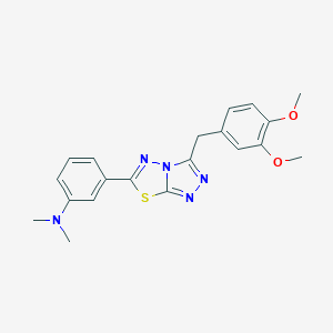 molecular formula C20H21N5O2S B362075 3-[3-(3,4-dimethoxybenzyl)[1,2,4]triazolo[3,4-b][1,3,4]thiadiazol-6-yl]-N,N-dimethylaniline CAS No. 929830-91-1