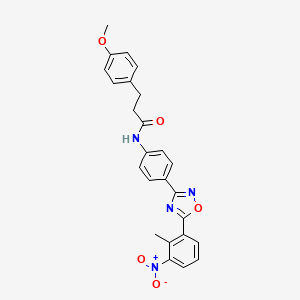 molecular formula C25H22N4O5 B3620764 3-(4-methoxyphenyl)-N-{4-[5-(2-methyl-3-nitrophenyl)-1,2,4-oxadiazol-3-yl]phenyl}propanamide 