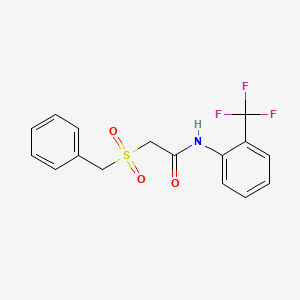 2-(benzylsulfonyl)-N-[2-(trifluoromethyl)phenyl]acetamide