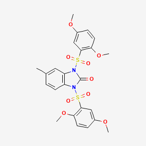 1,3-bis[(2,5-dimethoxyphenyl)sulfonyl]-5-methyl-1,3-dihydro-2H-benzimidazol-2-one