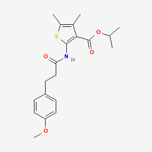 molecular formula C20H25NO4S B3620801 isopropyl 2-{[3-(4-methoxyphenyl)propanoyl]amino}-4,5-dimethyl-3-thiophenecarboxylate 