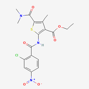 molecular formula C18H18ClN3O6S B3620823 ethyl 2-[(2-chloro-4-nitrobenzoyl)amino]-5-[(dimethylamino)carbonyl]-4-methyl-3-thiophenecarboxylate 