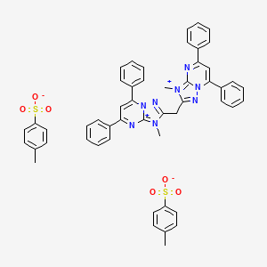 molecular formula C51H44N8O6S2 B3620832 4-Methylbenzenesulfonate;3-methyl-2-[(3-methyl-5,7-diphenyl-[1,2,4]triazolo[1,5-a]pyrimidin-3-ium-2-yl)methyl]-5,7-diphenyl-[1,2,4]triazolo[1,5-a]pyrimidin-3-ium 