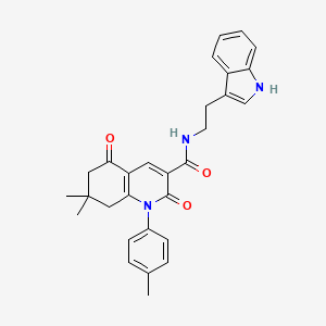 molecular formula C29H29N3O3 B3620840 N-[2-(1H-indol-3-yl)ethyl]-7,7-dimethyl-1-(4-methylphenyl)-2,5-dioxo-1,2,5,6,7,8-hexahydro-3-quinolinecarboxamide 