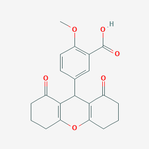 molecular formula C21H20O6 B3620882 5-(1,8-dioxo-2,3,4,5,6,7,8,9-octahydro-1H-xanthen-9-yl)-2-methoxybenzoic acid 