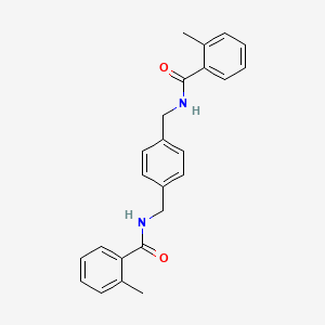 molecular formula C24H24N2O2 B3620890 2-METHYL-N-[(4-{[(2-METHYLPHENYL)FORMAMIDO]METHYL}PHENYL)METHYL]BENZAMIDE 