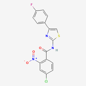 4-chloro-N-[4-(4-fluorophenyl)-1,3-thiazol-2-yl]-2-nitrobenzamide