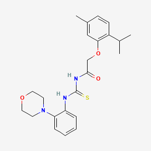 molecular formula C23H29N3O3S B3620928 2-(2-isopropyl-5-methylphenoxy)-N-({[2-(4-morpholinyl)phenyl]amino}carbonothioyl)acetamide 