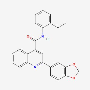 molecular formula C25H20N2O3 B3620932 2-(2H-13-BENZODIOXOL-5-YL)-N-(2-ETHYLPHENYL)QUINOLINE-4-CARBOXAMIDE 