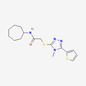 N-cycloheptyl-2-{[4-methyl-5-(2-thienyl)-4H-1,2,4-triazol-3-yl]thio}acetamide