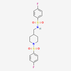 4-FLUORO-N-{[1-(4-FLUOROBENZENESULFONYL)PIPERIDIN-4-YL]METHYL}BENZENE-1-SULFONAMIDE