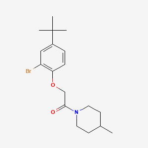 molecular formula C18H26BrNO2 B3620994 1-[(2-bromo-4-tert-butylphenoxy)acetyl]-4-methylpiperidine 