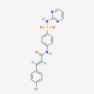 molecular formula C19H15BrN4O3S B3621006 3-(4-bromophenyl)-N-{4-[(2-pyrimidinylamino)sulfonyl]phenyl}acrylamide 