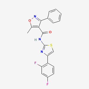 N-[4-(2,4-difluorophenyl)-1,3-thiazol-2-yl]-5-methyl-3-phenyl-1,2-oxazole-4-carboxamide