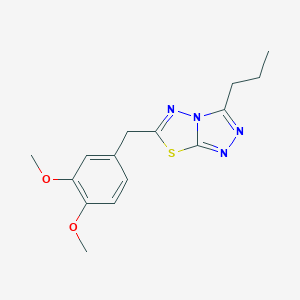 molecular formula C15H18N4O2S B362104 6-(3,4-Dimethoxybenzyl)-3-propyl[1,2,4]triazolo[3,4-b][1,3,4]thiadiazole CAS No. 892677-31-5