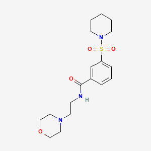 molecular formula C18H27N3O4S B3621062 N-[2-(MORPHOLIN-4-YL)ETHYL]-3-(PIPERIDINE-1-SULFONYL)BENZAMIDE 