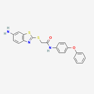 2-[(6-amino-1,3-benzothiazol-2-yl)sulfanyl]-N-(4-phenoxyphenyl)acetamide