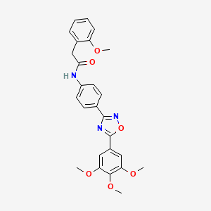 molecular formula C26H25N3O6 B3621068 2-(2-methoxyphenyl)-N-{4-[5-(3,4,5-trimethoxyphenyl)-1,2,4-oxadiazol-3-yl]phenyl}acetamide 