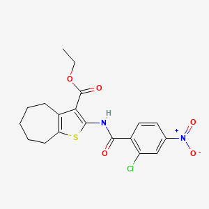 molecular formula C19H19ClN2O5S B3621071 ETHYL 2-(2-CHLORO-4-NITROBENZAMIDO)-4H,5H,6H,7H,8H-CYCLOHEPTA[B]THIOPHENE-3-CARBOXYLATE 