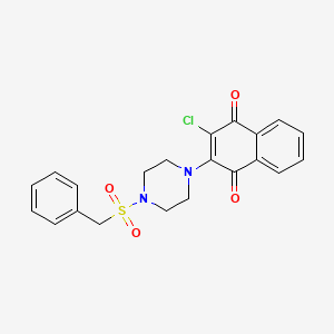 molecular formula C21H19ClN2O4S B3621077 2-[4-(benzylsulfonyl)-1-piperazinyl]-3-chloronaphthoquinone 