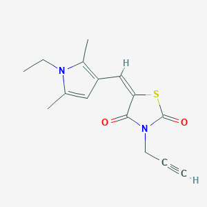 (5E)-5-[(1-ethyl-2,5-dimethyl-1H-pyrrol-3-yl)methylidene]-3-(prop-2-yn-1-yl)-1,3-thiazolidine-2,4-dione