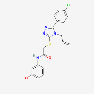 molecular formula C20H19ClN4O2S B3621106 2-{[5-(4-chlorophenyl)-4-(prop-2-en-1-yl)-4H-1,2,4-triazol-3-yl]sulfanyl}-N-(3-methoxyphenyl)acetamide 