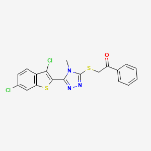 2-{[5-(3,6-dichloro-1-benzothien-2-yl)-4-methyl-4H-1,2,4-triazol-3-yl]thio}-1-phenylethanone